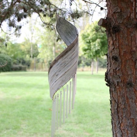 (image for) Coconut Leaf Wind Chimes - Whitewash