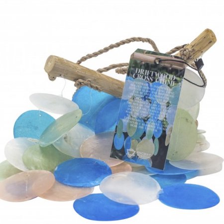 (image for) Blue & Pearl Driftwood Cross Chime