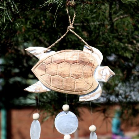(image for) Whitewash Turtle Carving and Natural Copis Drop