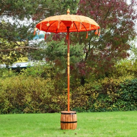 (image for) Bali Patio Parasol - Cotton - Orange Decor - 1.5m