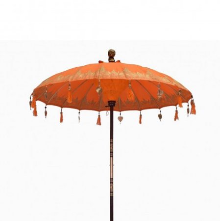 (image for) Bali Patio Parasol - Cotton - Orange Decor - 1.5m