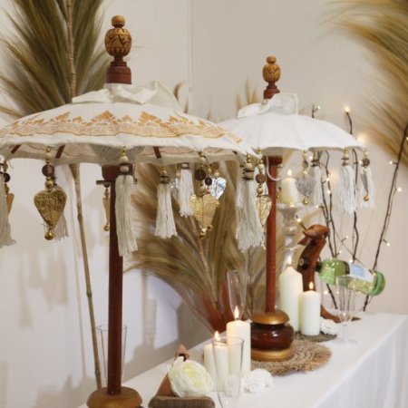 (image for) Bali Home Decor Parasol - Canvas - Gold Decor- 40cm