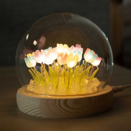 (image for) Floral Glow Garden Dome - 20 Multi Tulips - LED USB