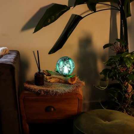(image for) DriftGlow Lamp Emerald Crackle Shade