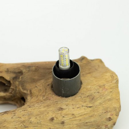 (image for) DriftGlow Lamp Crackle Half Moon Shade - Grey