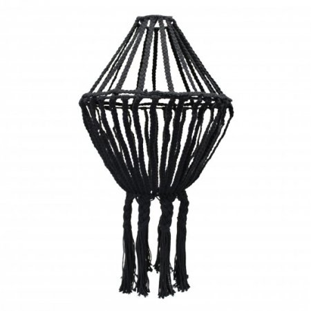 (image for) Macrame Large Drop Chandelier - Black