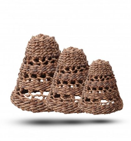 (image for) Natural Banana Leaf Lamp Shades - Set of 3