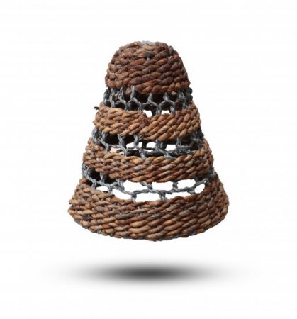 (image for) Natural Banana Leaf & Abu-Abu Raffia Lamp Shades - Set of 3