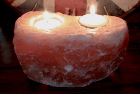 (image for) Natural Salt Candle Holder - 2 holes