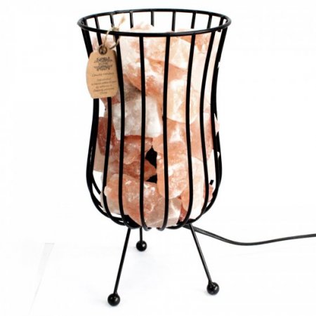 (image for) Tall Salt Rock Brazier, Pink Salt Chunks, Cable & Bulb