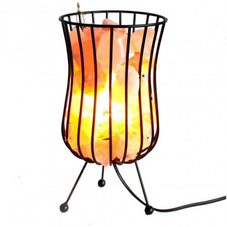 (image for) Tall Salt Rock Brazier, Pink Salt Chunks, Cable & Bulb