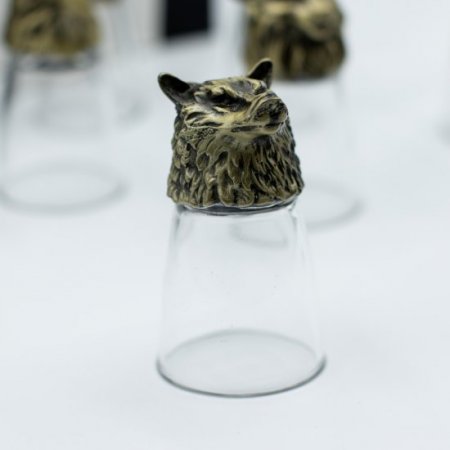 (image for) Gift Set of 12 Bottom Up Shot Glasses (25ml) - Forest & Mystical Creatures - Antique Bronze