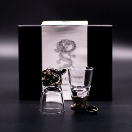 (image for) Gift Set of 6 Shot Glasses (50ml) - Mystical Creatures - Antique Bronze