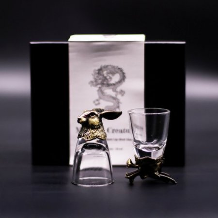 (image for) Gift Set of 6 Shot Glasses (50ml) - Mystical Creatures - Antique Bronze