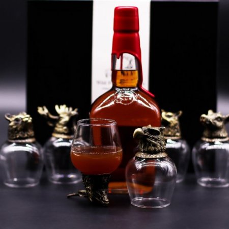 (image for) Gift Set of 6 Glasses (100ml) - Wild Forest Creatures - Antique Bronze