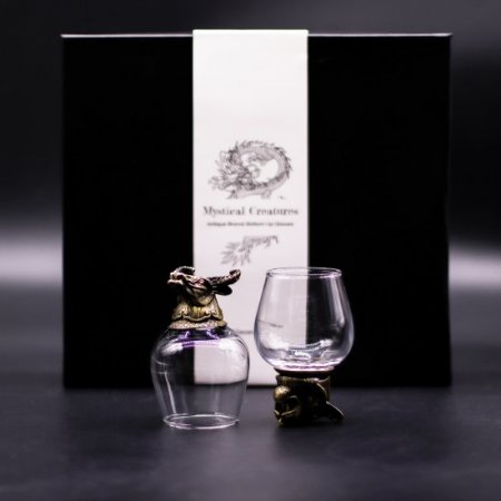 (image for) Gift Set of 6 Glasses (100ml) - Mystical Creatures - Antique Bronze
