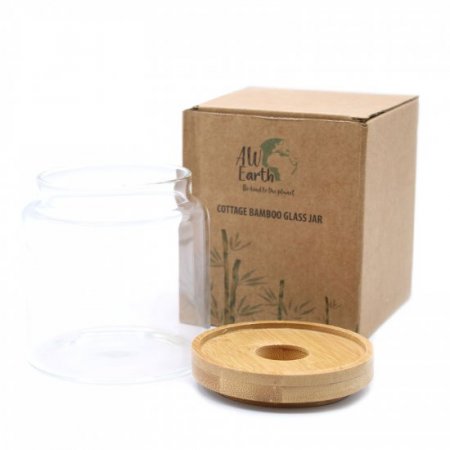 (image for) Cottage Bamboo Glass Jar - 10cm
