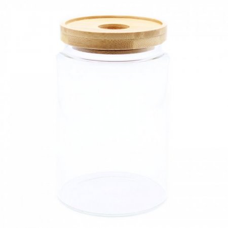 (image for) Cottage Bamboo Glass Jar - 15cm