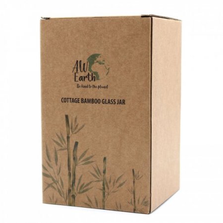 (image for) Cottage Bamboo Glass Jar - 15cm
