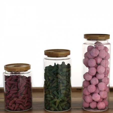 (image for) Cottage Bamboo Glass Jar - 25cm