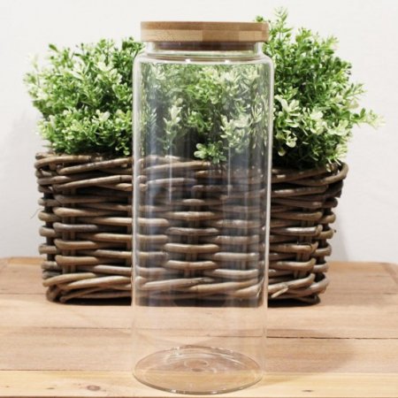 (image for) Cottage Bamboo Glass Jar - 25cm