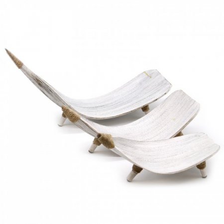(image for) Coconut Leaf Fruit Bowl Set - Whitewash