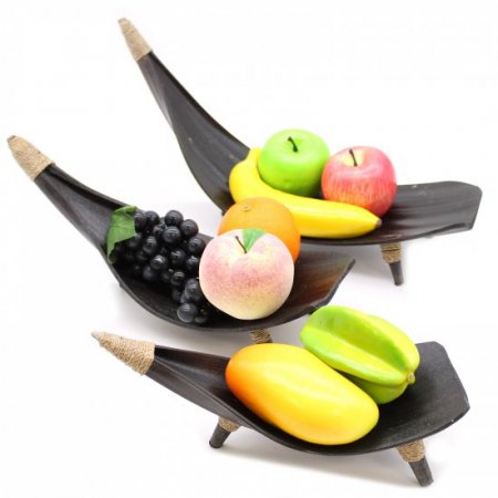 (image for) Coconut Leaf Fruit Bowl Set - Chocolate