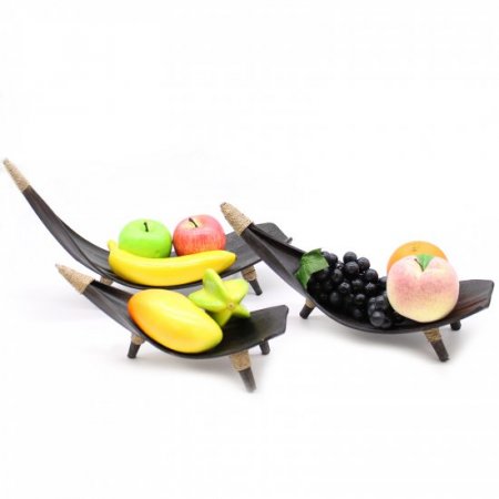 (image for) Coconut Leaf Fruit Bowl Set - Chocolate