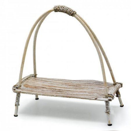 (image for) Coconut Leaf Tea Stand - Whitewash
