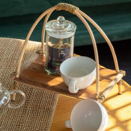 (image for) Coconut Leaf Tea Stand - Natural