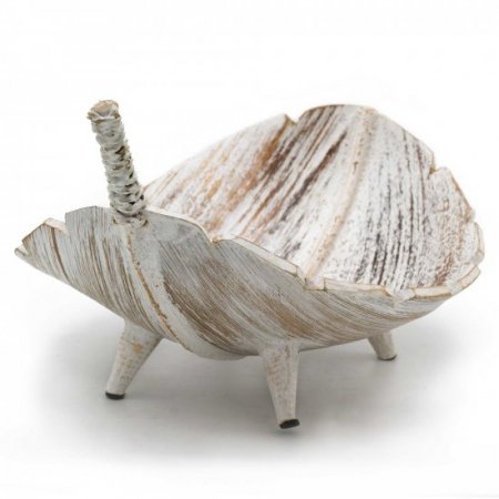 (image for) Coconut Leaf Large Fruit Bowl - Whitewash