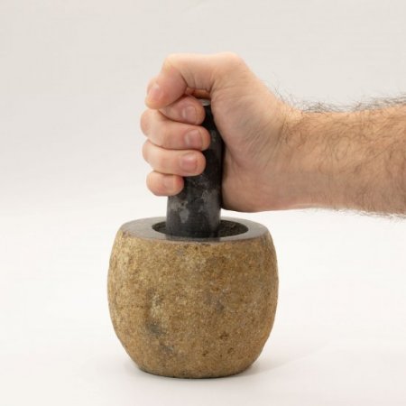 (image for) Natural Riverstone Decorative Pestle & Mortar- Small (aprox 9x7cm)