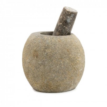 (image for) Natural Riverstone Decorative Pestle & Mortar- Large (aprox 15x12cm)