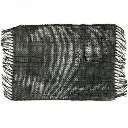 (image for) Seagrass Fringe Natural Placemat - Charcoal