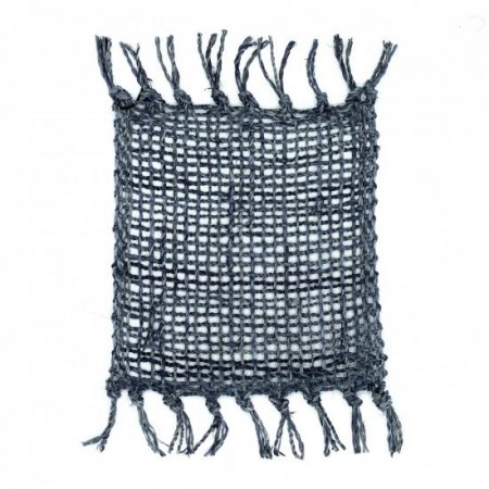 (image for) Set of 4 Seagrass Fringe Natural Coasters - Charcoal