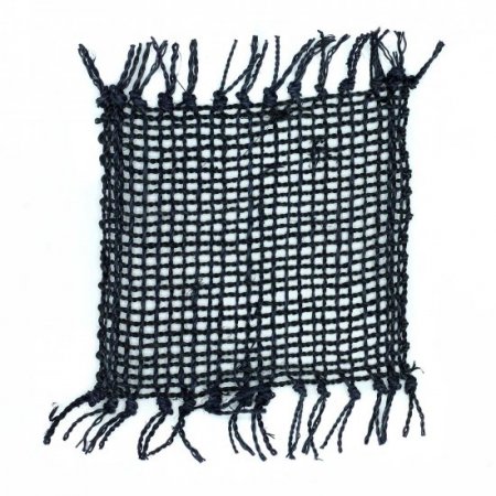 (image for) Set of 4 Seagrass Fringe Natural Coasters - Black