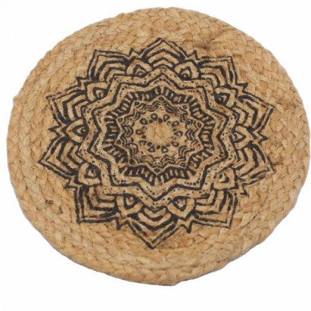 (image for) Natural Place Mat - Jute 30cm - Mandala Print