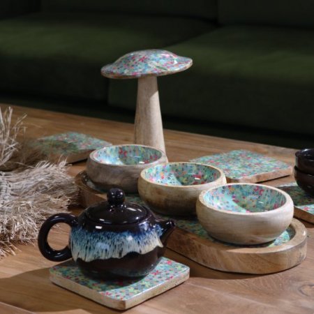 (image for) Set of 4 Square Coasters - Mediterranean Tile Pattern