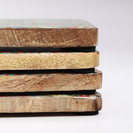 (image for) Set of 4 Square Coasters - Mediterranean Tile Pattern