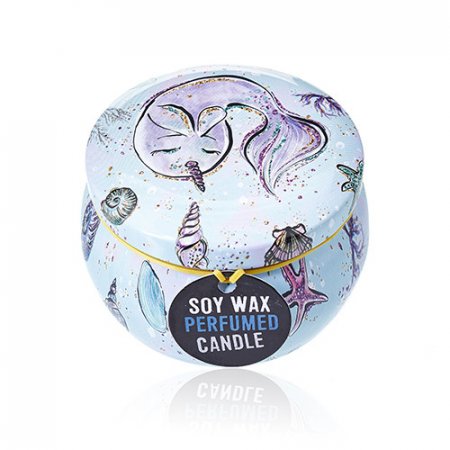 (image for) Art Tin Candle - Assorted Design - Sea life - Rasberry