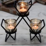 (image for) Centrepiece Iron Votive Candle Holder - 3 Cup Triangle