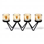 (image for) Centrepiece Iron Votive Candle Holder - 4 Cup Zig Zag