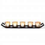 (image for) Centrepiece Iron Votive Candle Holder - 5 Cup Ledge