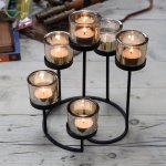 (image for) Centrepiece Iron Votive Candle Holder - 6 Cup Circule Tree