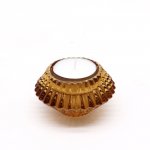 (image for) Flower Flip Dinner Candle / Tealight Holder - Antique Amber