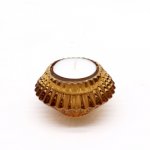 (image for) Flower Flip Dinner Candle / Tealight Holder - Antique Amber