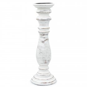 Classic Candle Stand - Whitewash - Large