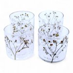 (image for) Natural Floral Glass - Straight Candle Holder - Margarita - (8x8cm)