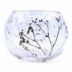 (image for) Natural Floral Glass - Bowl Candle Holder - Margarita - (8x10cm)
