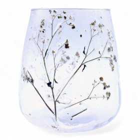 Natural Floral Glass - Vase Candle Holder - Margarita - (12x11cm)